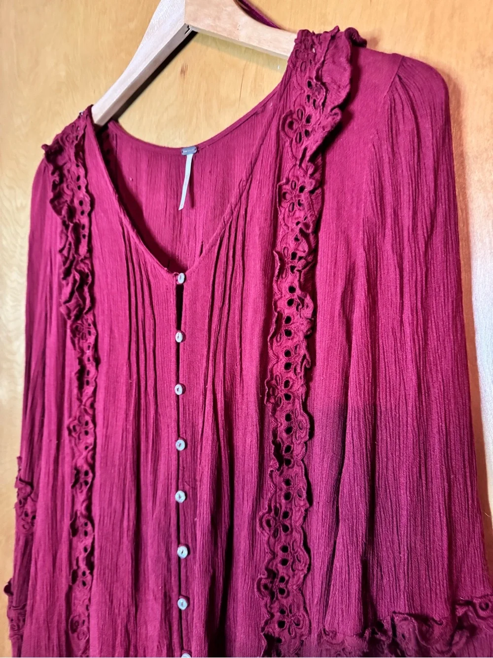 Free People Snow Angel Ruffled Dress